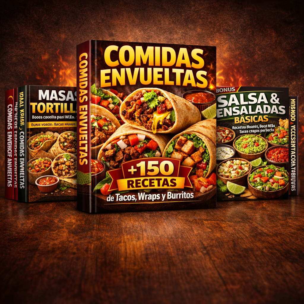 COMIDAS ENVUELTAS: Mega Pack con +150 Recetas, Vídeos Paso a Paso y 7 Bonus de Regalo (Oferta Limitada)